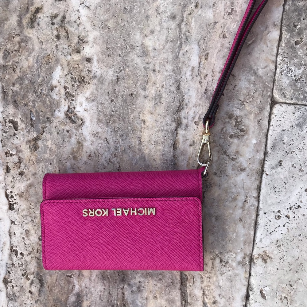 Michael Kors Pink iPhone Case/Wallet